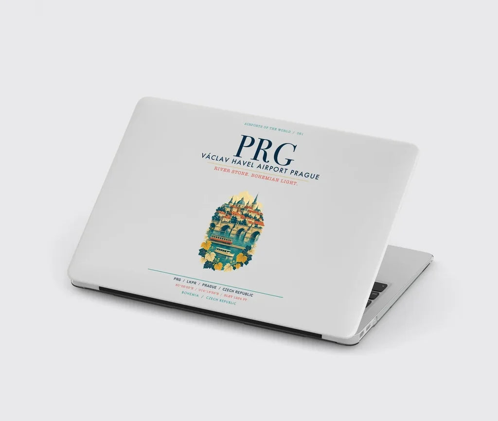 Václav Havel Airport Prague (PRG) design on light gray MacBook case