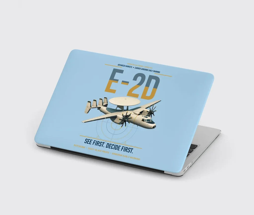 E-2D Advanced Hawkeye design on light blue MacBook case