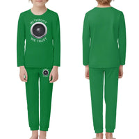 Thumbnail for In Thrust We Trust children pajamas - Green