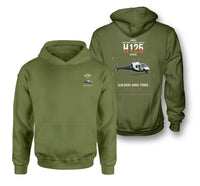 Thumbnail for Airbus H125 design on green army double-side hoodie, double-side print