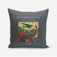 Thumbnail for VINTAGE G4445 - The Grape Harvest Hop - Designed Pillows design on gray