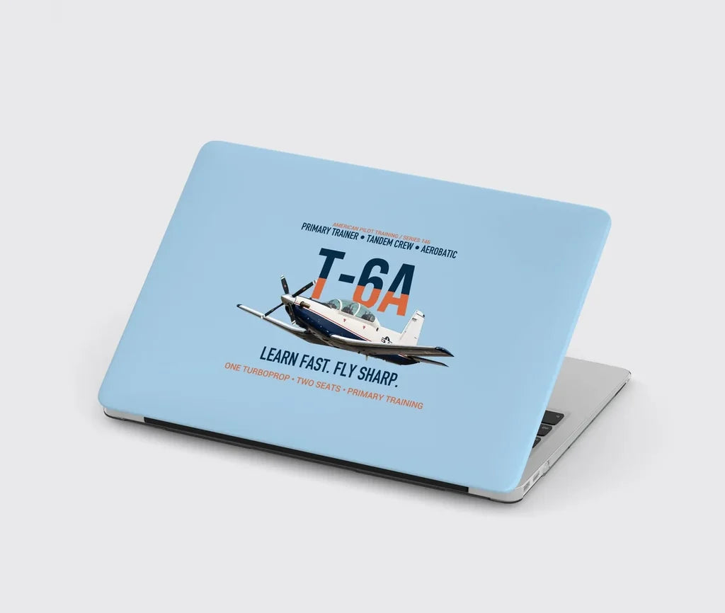T-6A Texan II Train The Next Generation design on light blue MacBook case