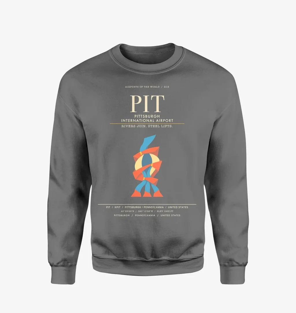 Pittsburgh International Airport PIT Sweatshirt - Gray