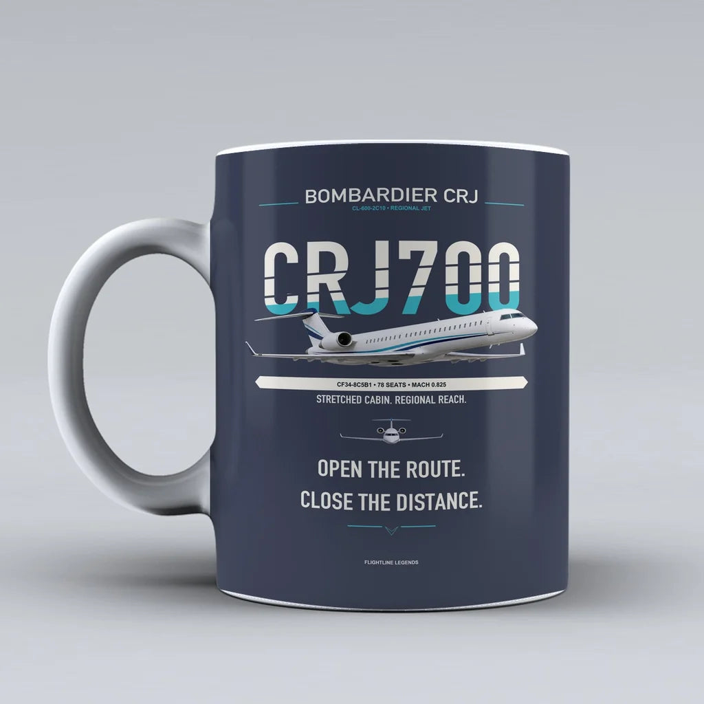 Mug design on dark blue crj700