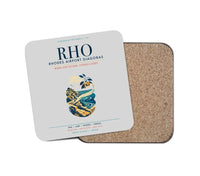 Thumbnail for Rhodes Airport Diagoras (RHO) design on light gray 1 piece coaster