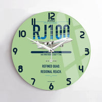 Thumbnail for Avro RJ100 design on light green no frame wall clock