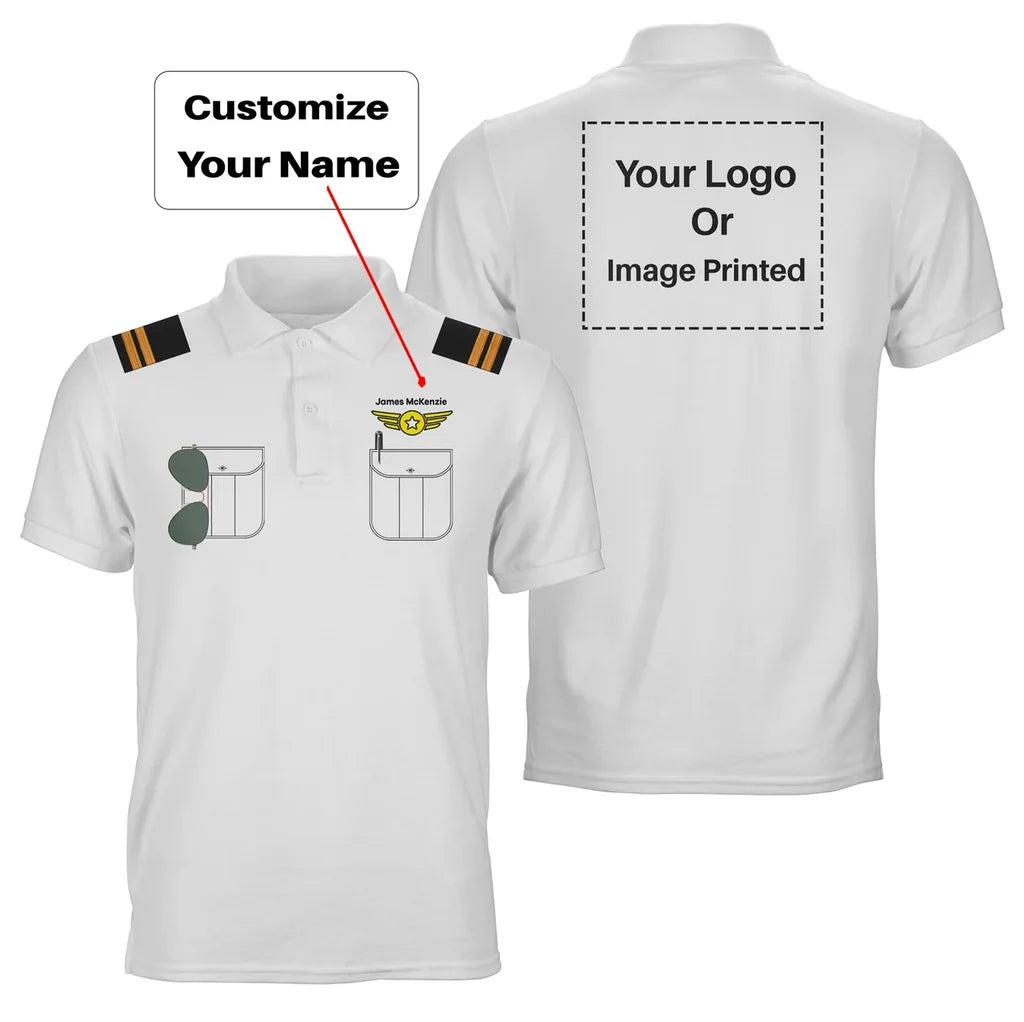 Customisable Pilot Uniform 3D Polo Shirt - view 5