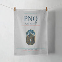 Thumbnail for Pune Airport (PNQ) design on light gray towel