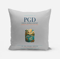 Thumbnail for Punta Gorda Airport (PGD) design on light gray pillow