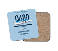 Thumbnail for De Havilland Dash 8-400 design on light blue 1 piece coaster
