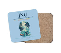 Thumbnail for Juneau International Airport (JNU) design on light blue 1 piece coaster