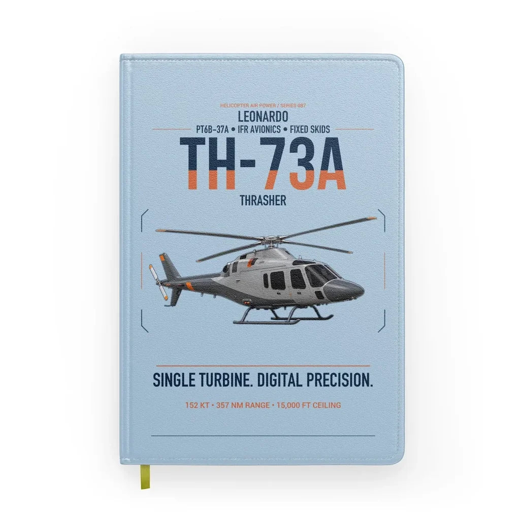 Leonardo TH-73A Thrasher design on light blue notebook