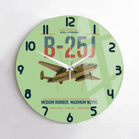 Thumbnail for B-25J Mitchell design on light green no frame wall clock