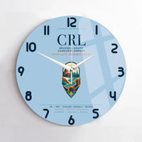 Thumbnail for Brussels South Charleroi Airport (CRL) design on light blue no frame wall clock
