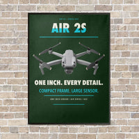 Thumbnail for DJI Air 2S vertical canvas print - framed - dark green background