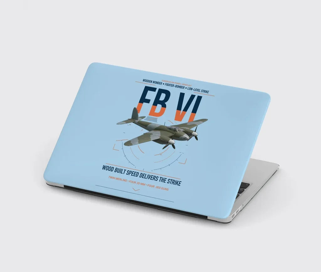 de Havilland Mosquito FB VI design on light blue MacBook case