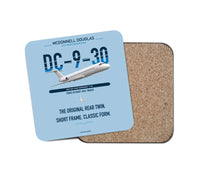 Thumbnail for McDonnell Douglas DC-9-30 design on light blue 1 piece coaster