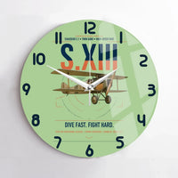 Thumbnail for SPAD S.XIII C.1 design on light green no frame wall clock