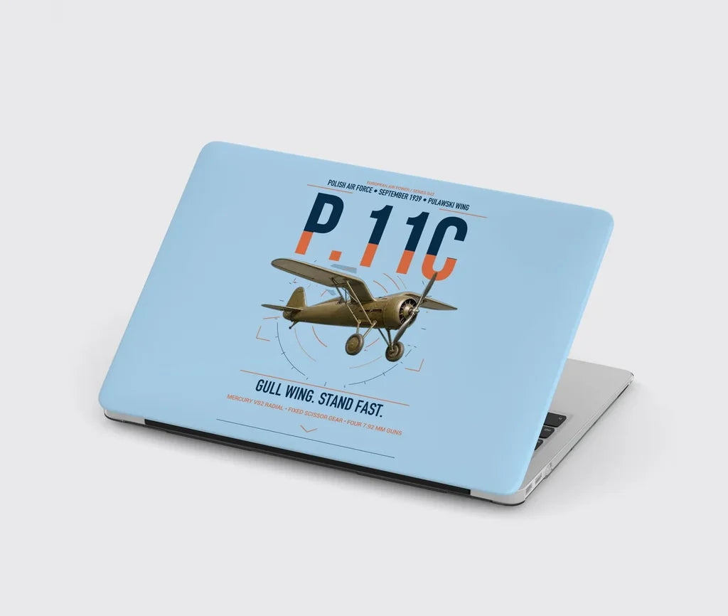 PZL P.11c design on light blue MacBook case