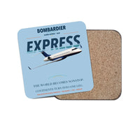 Thumbnail for Bombardier Global Express design on light blue 1 piece coaster