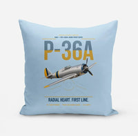 Thumbnail for P-36A Hawk design on light blue pillow