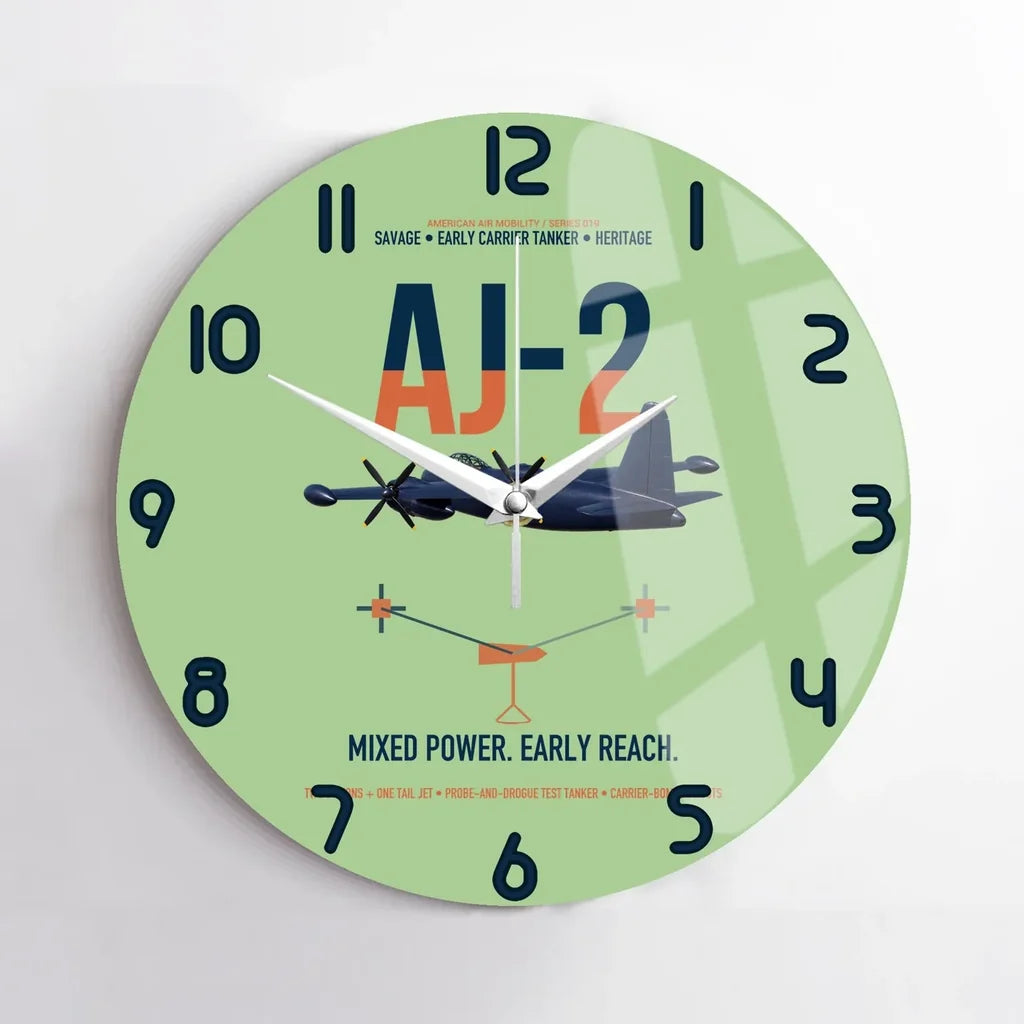 AJ-2 Savage Tanker design on light green no frame wall clock