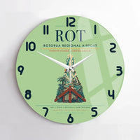 Thumbnail for Rotorua Regional Airport (ROT) design on light green no frame wall clock