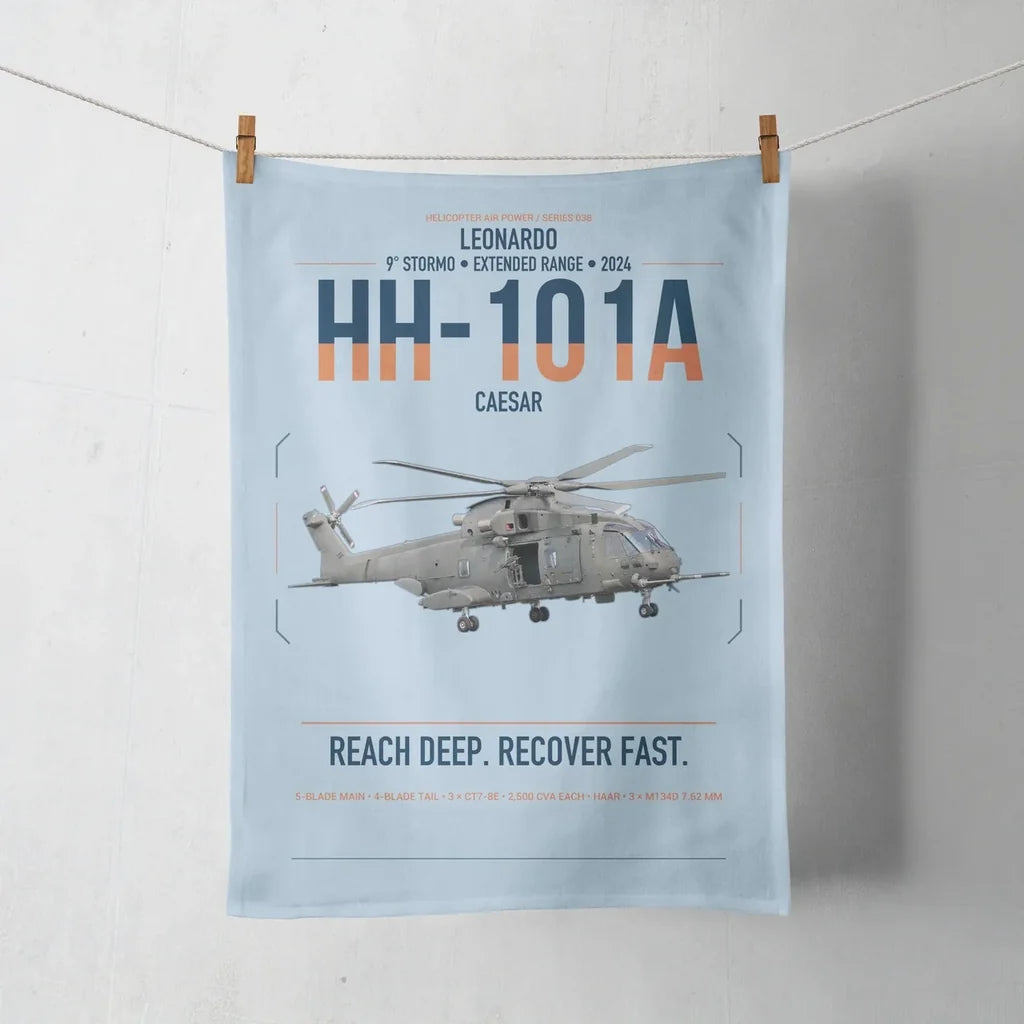 Leonardo HH-101A Caesar design on light blue towel