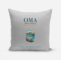 Thumbnail for Omaha Eppley Airfield (OMA) design on light gray pillow