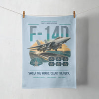 Thumbnail for F-14D Tomcat design on light blue towel