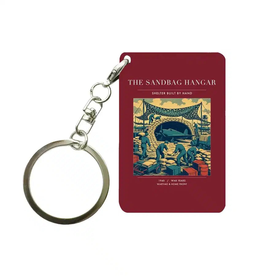 VINTAGE G4505 - The Sandbag Hangar - Designed Key Chain design on darkred