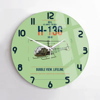 Thumbnail for Bell H-13G Sioux design on light green no frame wall clock