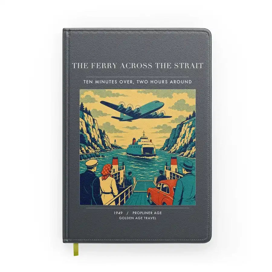 VINTAGE G4478 - The Ferry Across The Strait - Designed Notebooks design on gray