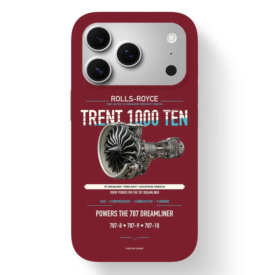 TRENT 1000 TEN Case design on dark red iphone case