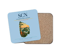 Thumbnail for Saarbrucken Airport (SCN) design on light blue 1 piece coaster