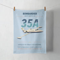 Thumbnail for Bombardier Learjet 35A design on light blue towel