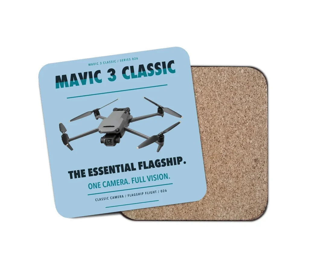 DJI Mavic 3 Classic design on light blue 1 piece coaster