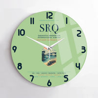 Thumbnail for Sarasota Bradenton International Airport (SRQ) design on light green no frame wall clock