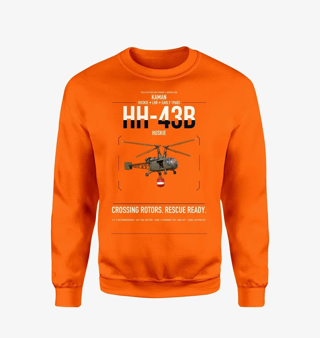 Kaman HH-43B Huskie design on orange sweatshirt