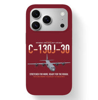Thumbnail for C-130J-30 Super Hercules design on dark red magsafe iphone case, for iPhone 17 Pro