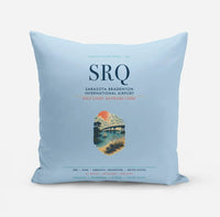 Thumbnail for Sarasota Bradenton International Airport (SRQ) design on light blue pillow