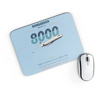 Thumbnail for Bombardier Global 8000 design on light blue rectangle mouse pad
