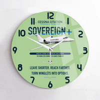Thumbnail for Cessna Citation Sovereign+ design on light green no frame wall clock