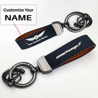 Thumbnail for Smartwings Airlines Horseshoe Buckle key chain, Navy Blue + Name