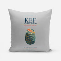 Thumbnail for Keflavík Airport (KEF) design on light gray pillow