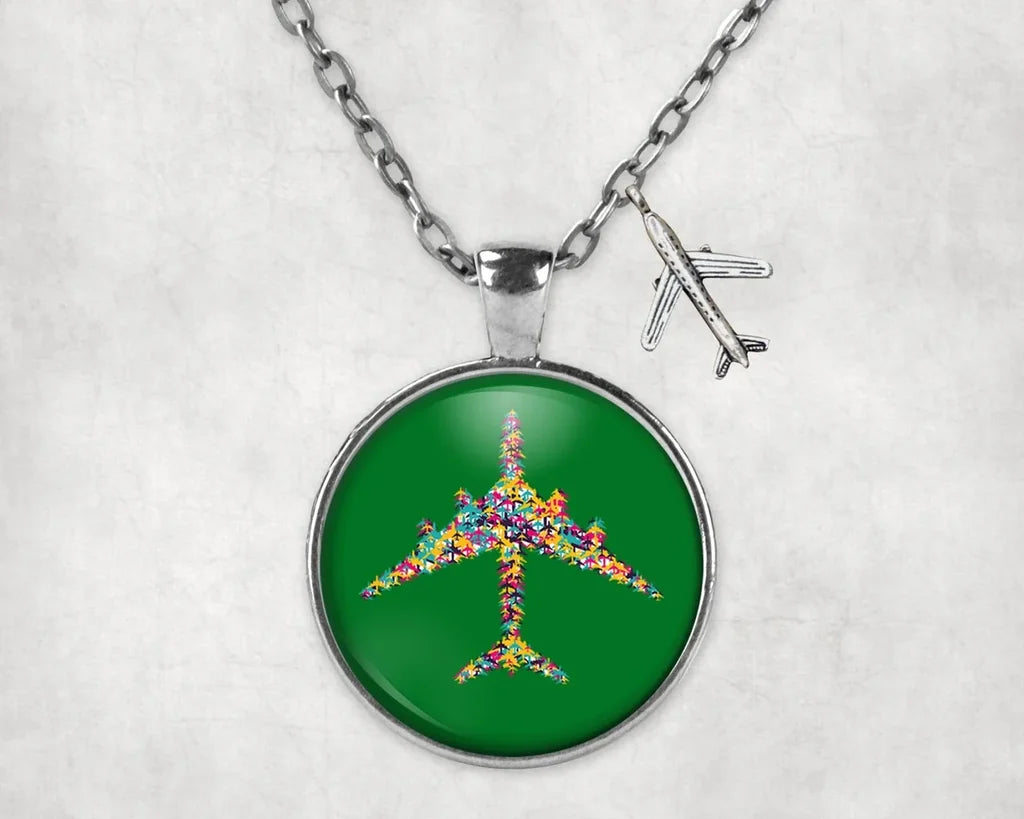 Colourful Airplane Necklace - view 5