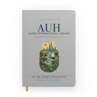 Thumbnail for Abu Dhabi Zayed International Airport (AUH) design on light gray notebook