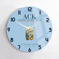 Thumbnail for Nantucket Memorial Airport (ACK) design on light blue no frame wall clock
