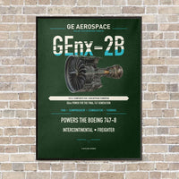 Thumbnail for GEnx-2B vertical canvas print - framed - dark green background