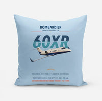 Thumbnail for Bombardier Learjet 60XR design on light blue pillow